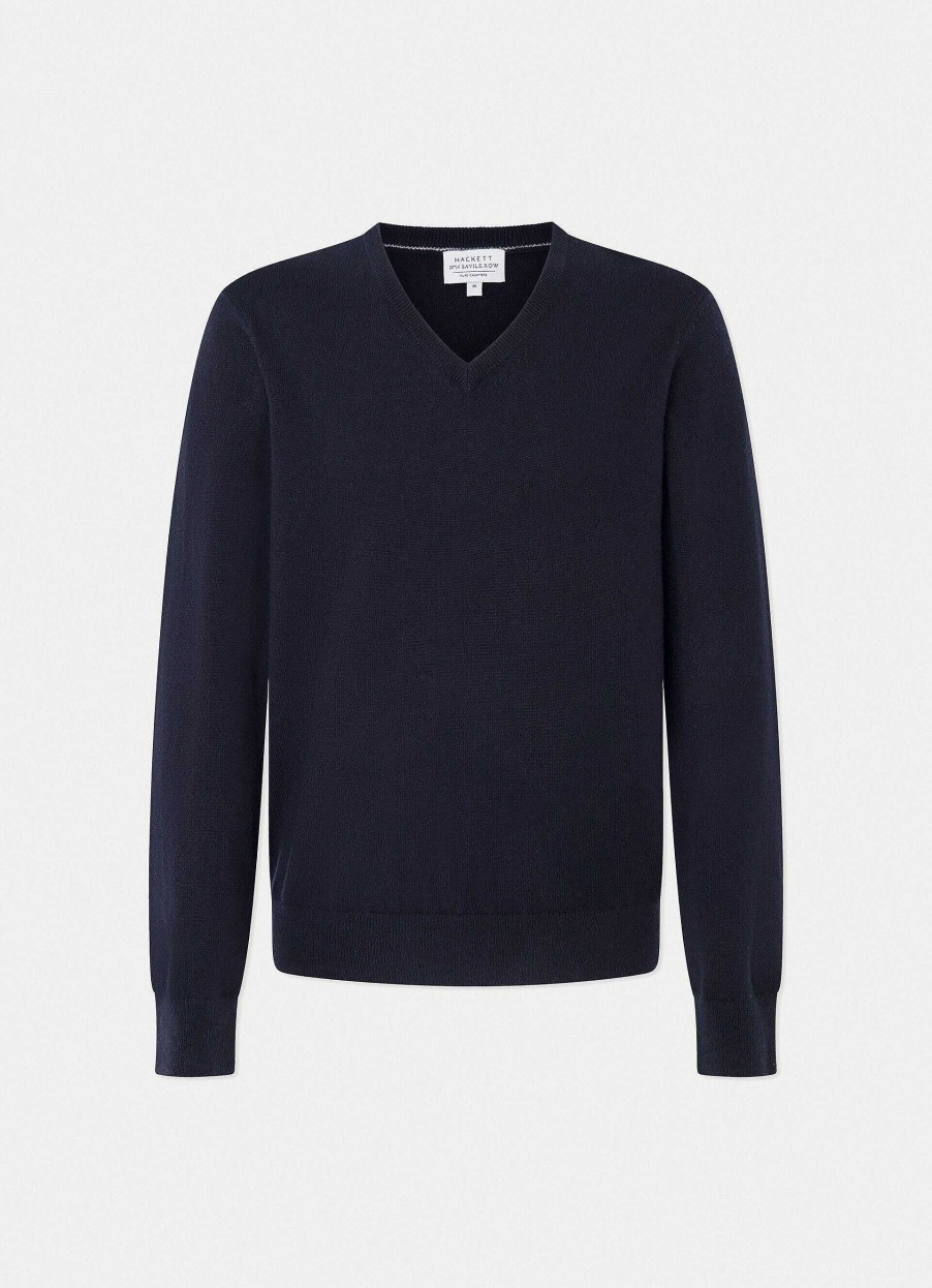 Klaer Hackett London | Cashmere Og Silke V-Halsjumper