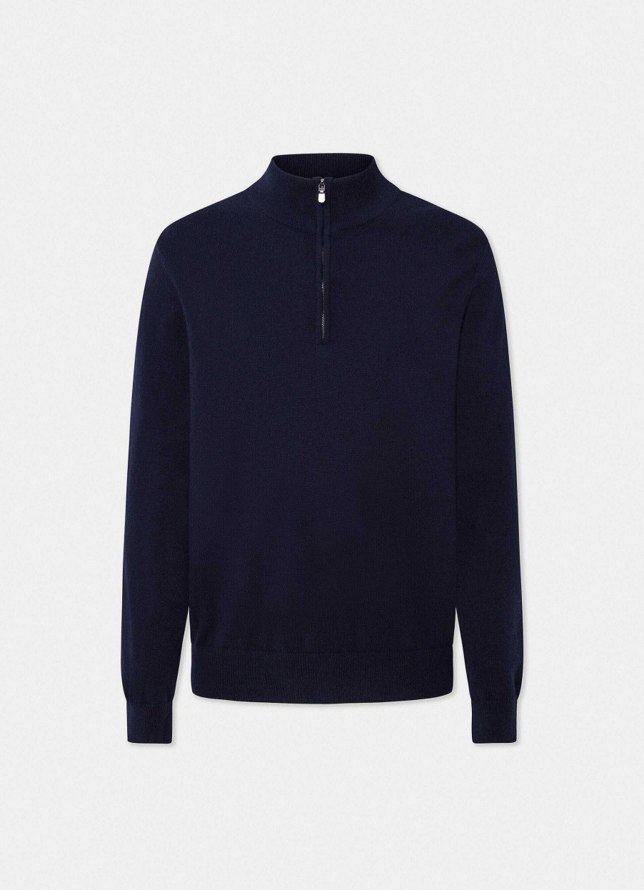 Klaer Hackett London | Cashmere-Jumper Med Halvgliste