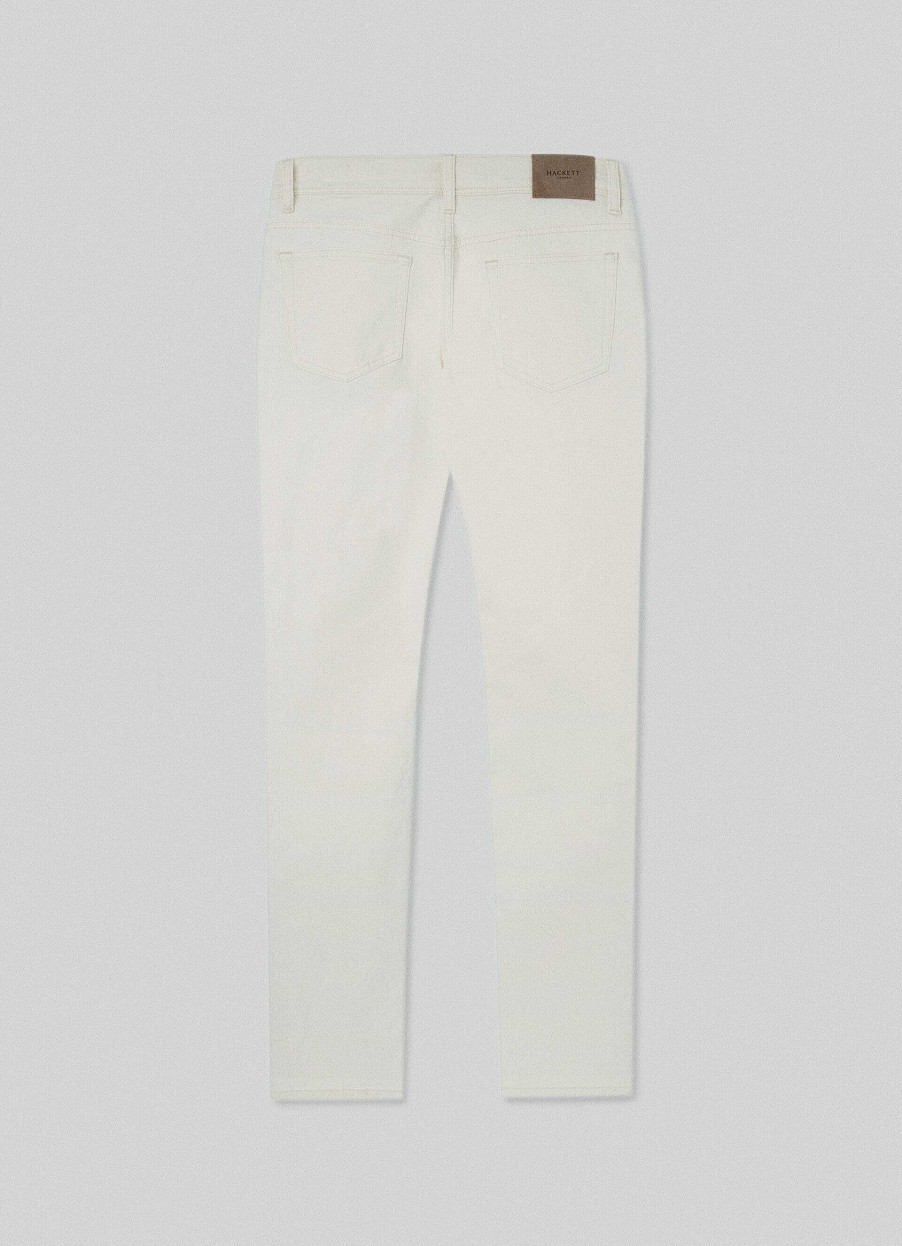 Klaer Hackett London | Slim Fit Ecru Wash Jeans