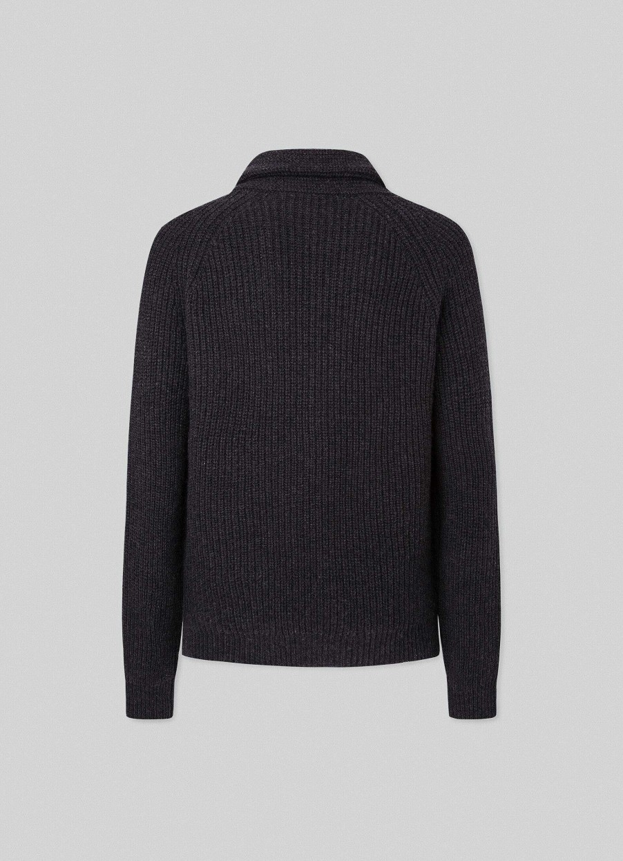 Klaer Hackett London | Ribbet Ull Og Cashmere Sjalcardigan