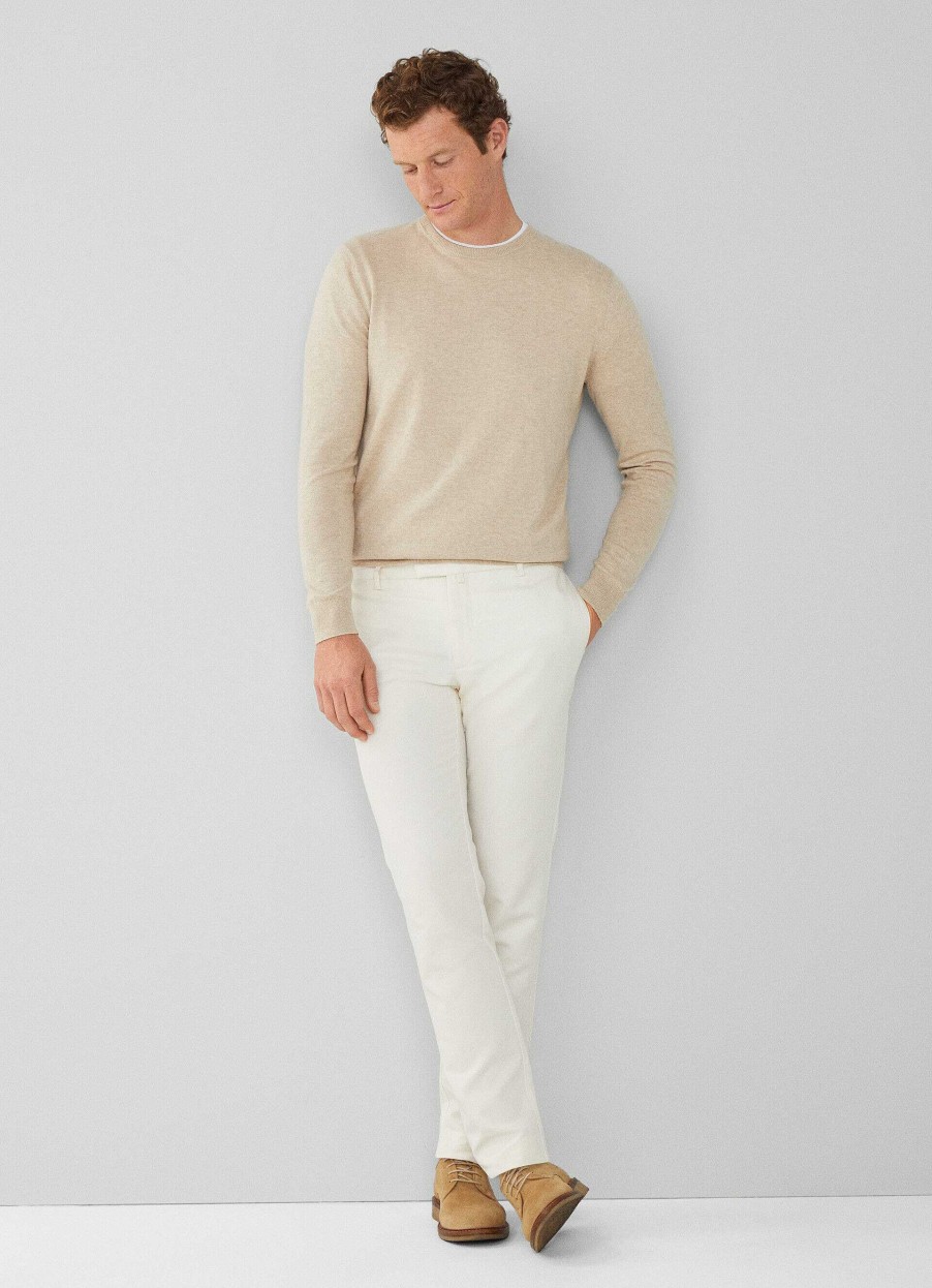 Klaer Hackett London | Crew Neck Jumper Med Albuepleter