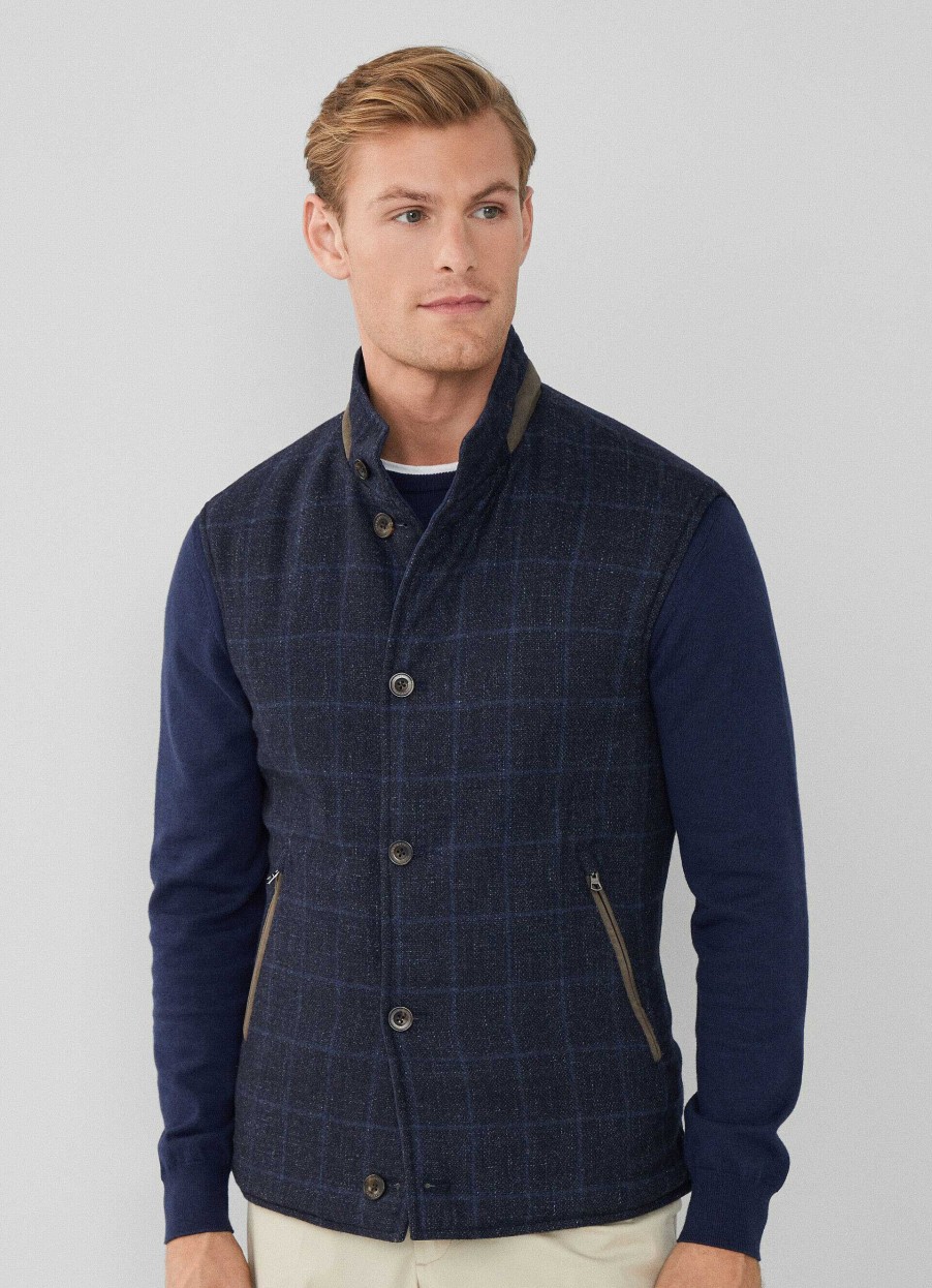 Klaer Hackett London | Vendbar Ull Og Nylon Gilet