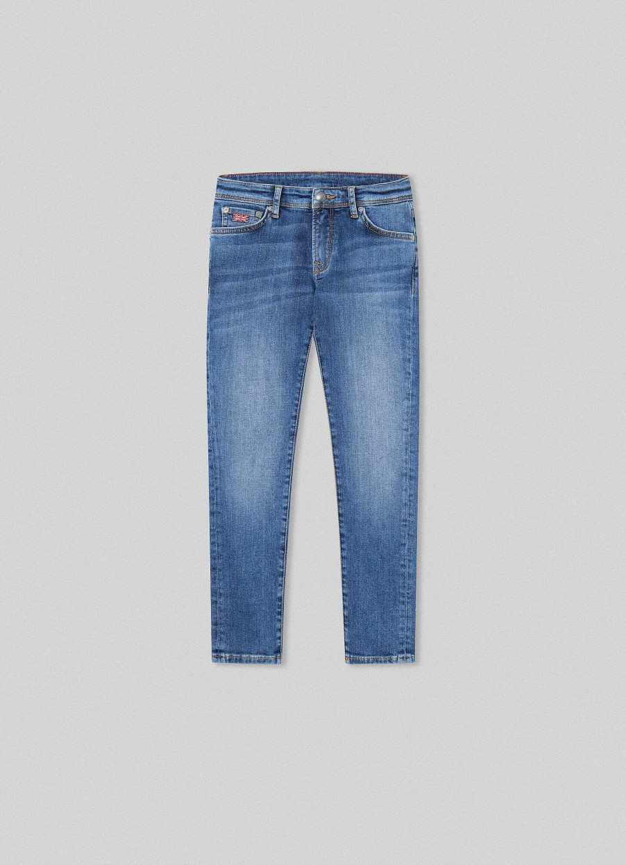 Gutter Hackett London | Vintage Wash Jeans Med Vanlig Passform