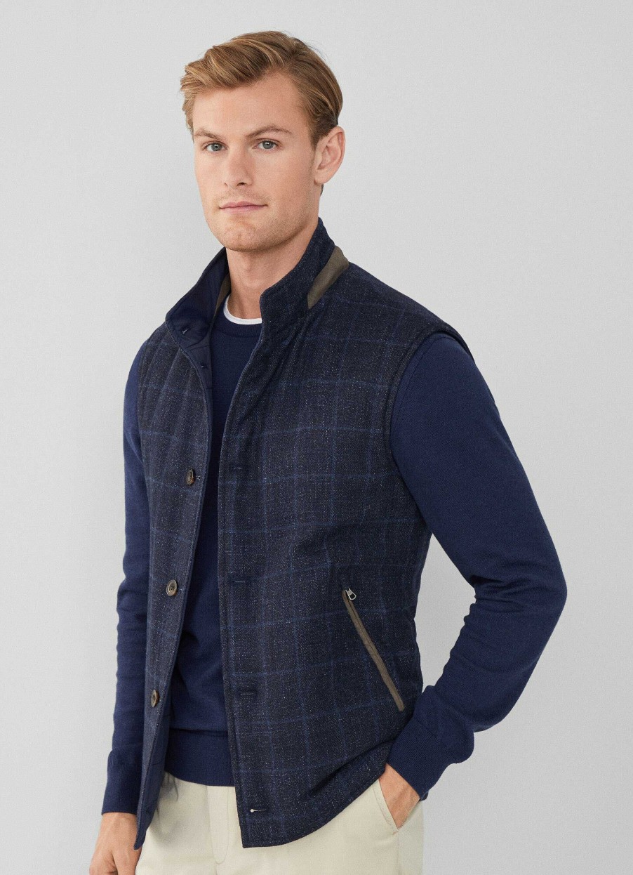 Klaer Hackett London | Vendbar Ull Og Nylon Gilet