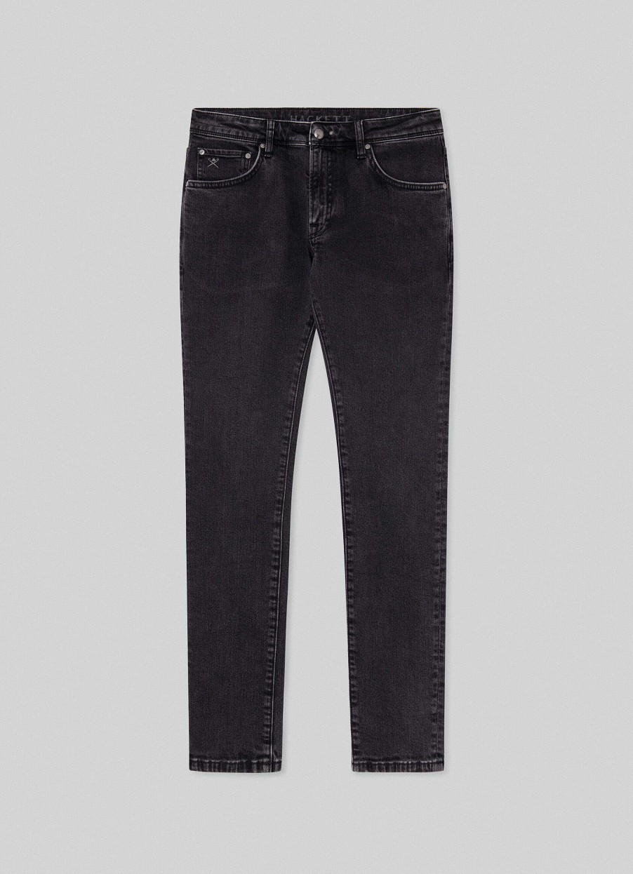 Klaer Hackett London | Slim Fit Svart Wash Jeans