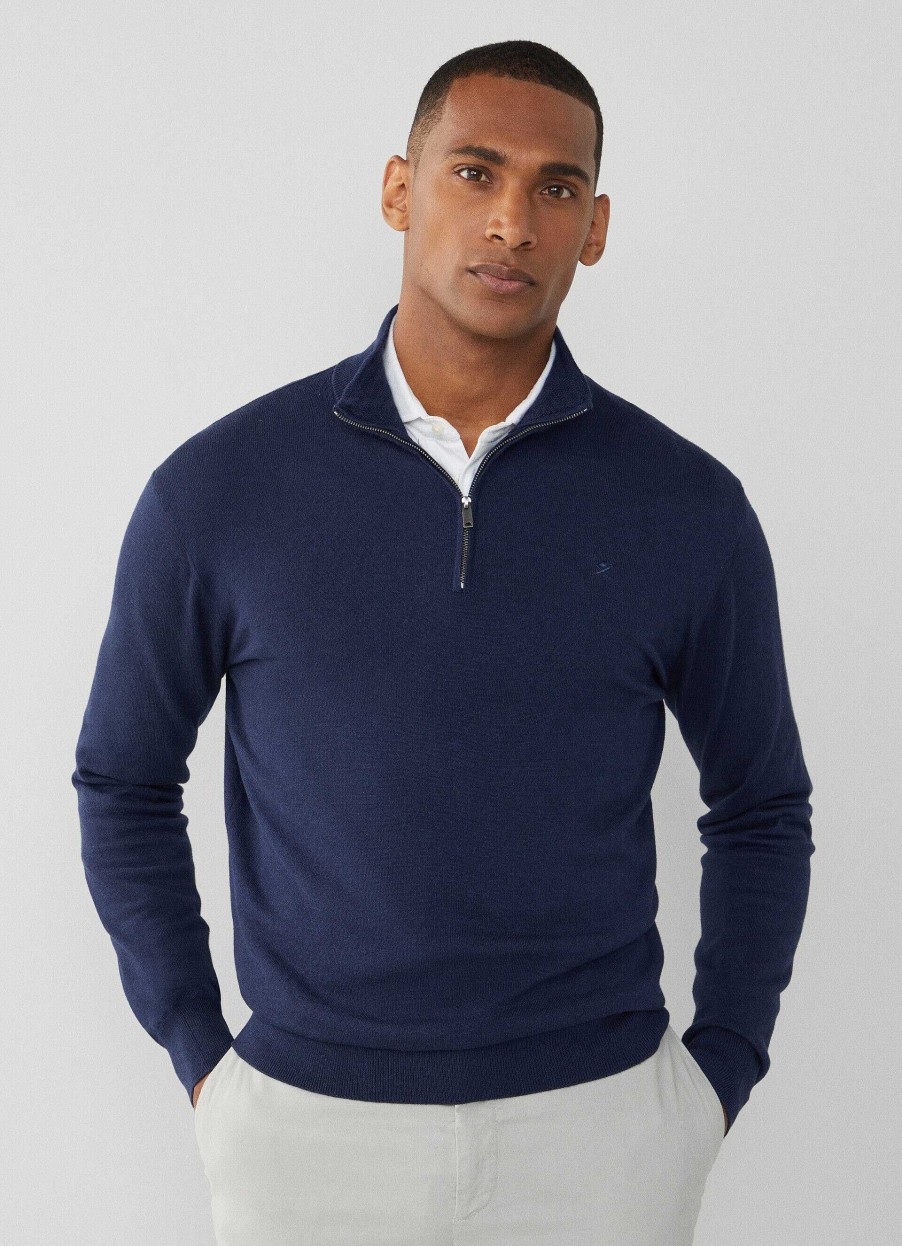 Klaer Hackett London | Hoyhals-Jumper Halvglidedel